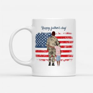 Proud Military Dad Mug, White, 11 oz, High Quality Ceramic - Woastuff