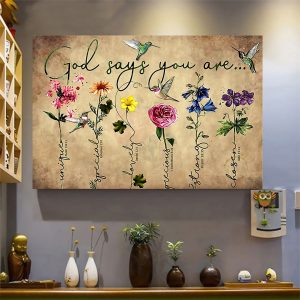 Floral Wall Decor, July Month Of The Precious Blood, Floral Poster, Humming Bird, Sublimation Printing - Woastuff
