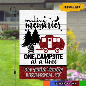 Camper Rules Custom Flag, Campsite Flag, Making Memories, Double Side, High Quality - Woastuff