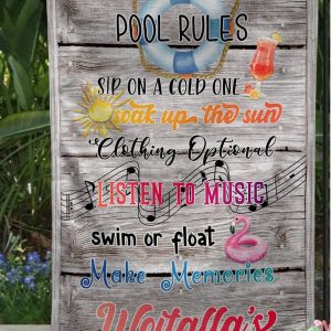 Custom Flag For Pool, Garden Flag, Outdoor decor, Clothing Is Optional, Wooden style, Thick Canvas - Woastuff