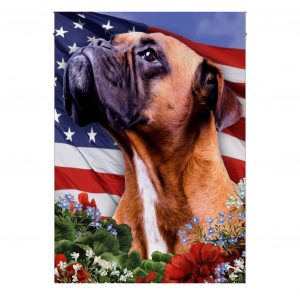 4th Of July, Boxer on American Flag, Garden Flag, Canvas Material - Woastuff