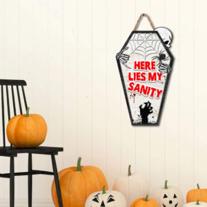 Coffin Shape Wooden Sign , Coffin Sign , Halloween Gifts , Halloween Decor