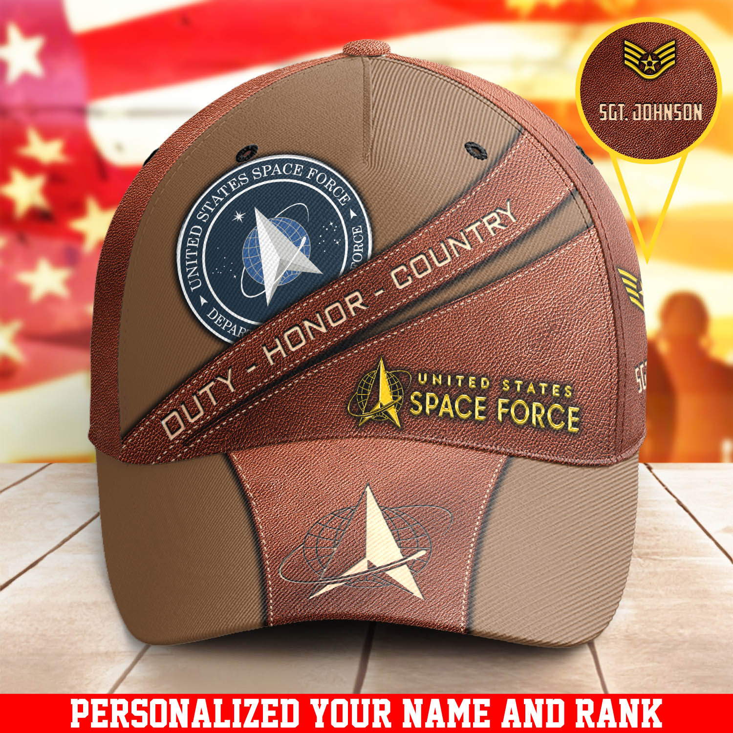 Personalized U.S. Space Force Military Cap New Version With Your Name And Rank, Cap For Military Soldiers, US Military Gifts ETHY-57692