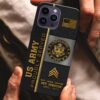 U.S. Army Personalized Proudly Served Phone Case IPHONE16, IPHONE15, IPHONE13, IPHONE14 , Custom Name,Rank And Year, Military Veteran Gifts ETRG-54206