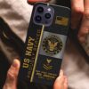 U.S. Navy Personalized Proudly Served Phone Case IPHONE16, IPHONE15, IPHONE13, IPHONE14 , Custom Name,Rank And Year, Military Veteran Gifts ETRG-54206