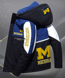 Michigan Wolverines High Quality Hooded Winter Down Coat Custom Your Name EHIVM-62844