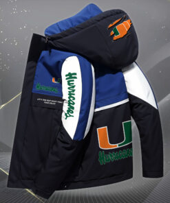 Miami Hurricanes High Quality Hooded Winter Down Coat Custom Your Name EHIVM-62844