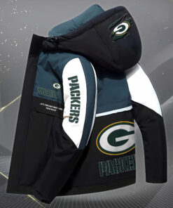 Alternative view of Green Bay Packers High Quality Hooded Winter Down Coat Custom Your Name,  EHIVM-62755