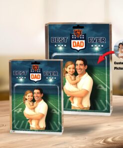 Alternative view of Chicago Bears Best Dad Shape Acrylic Blocks Custom Your Image , Sport Gifts For Dad, Home Decorations EHIVM-05192287